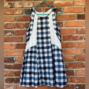 Entro Blue Gingham Mini Sleeveless Dress Size Small